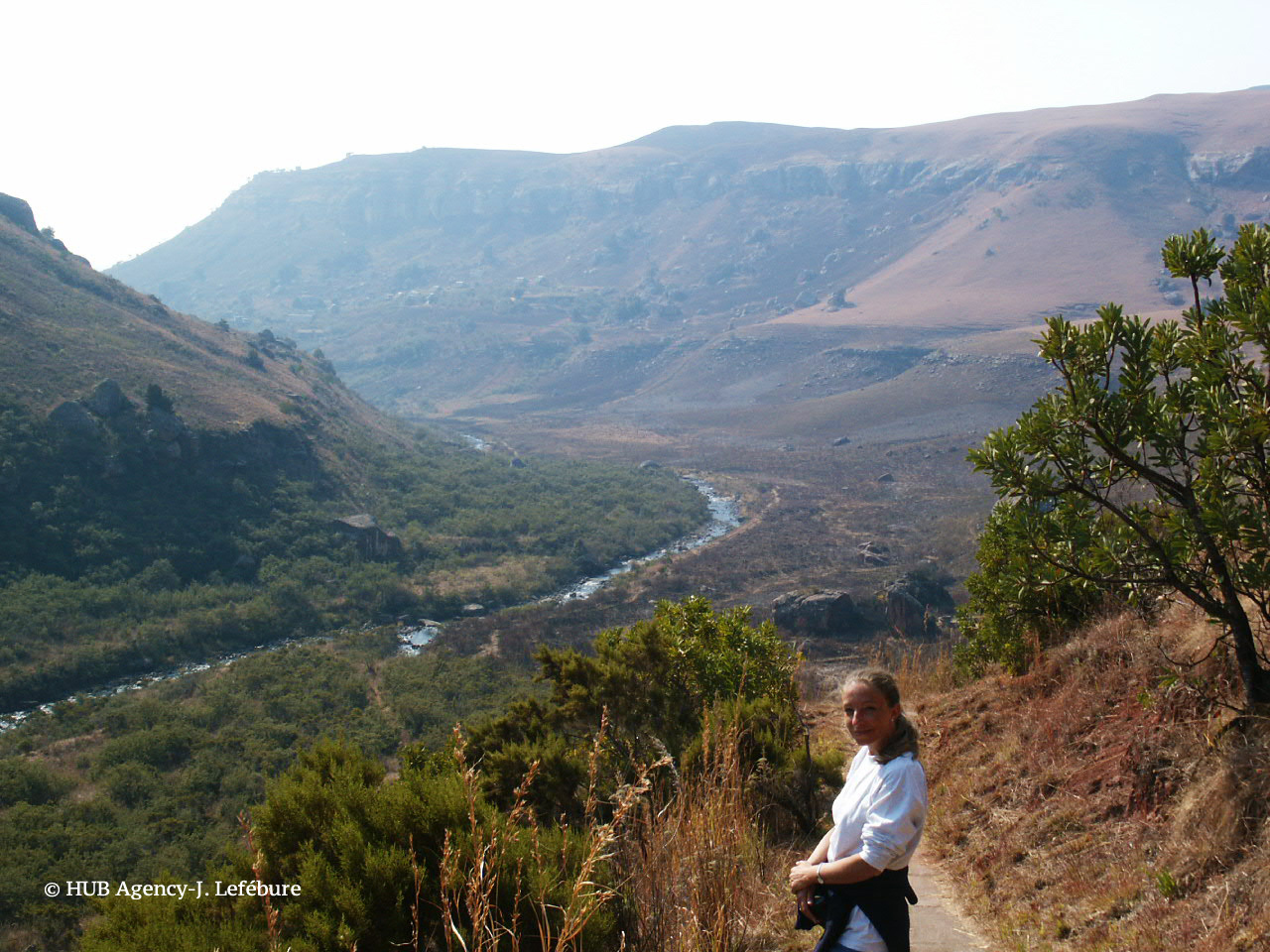 Hub dans le Drakensberg, la région des Bushmans