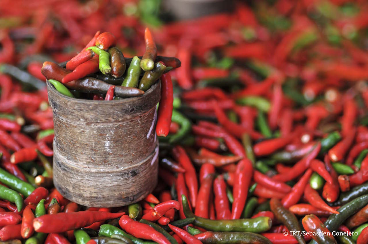 Les piments créoles de marché de Saint Paul